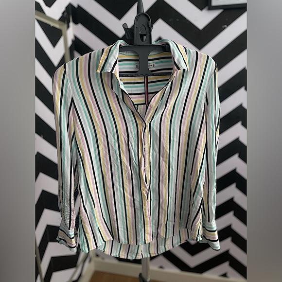 Tommy Hilfiger Tops - Tommy Hilfiger multi color stripes button down shirt | Closet Label #123.)
